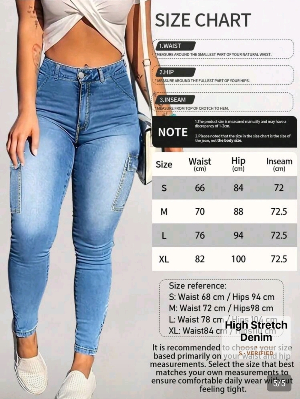 Slim-Fit Cargo Jeans With Tapered Hem - Picture 5 of 5